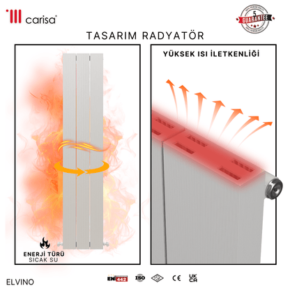 Carisa Elvino Alüminyum Radyatör Beyaz Standart Bağlantı - carisa
