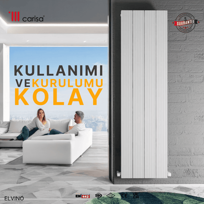 Carisa Elvino Alüminyum Radyatör Beyaz Standart Bağlantı - carisa