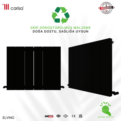 Carisa Elvino Alüminyum Radyatör Siyah Standart Bağlantı - carisa