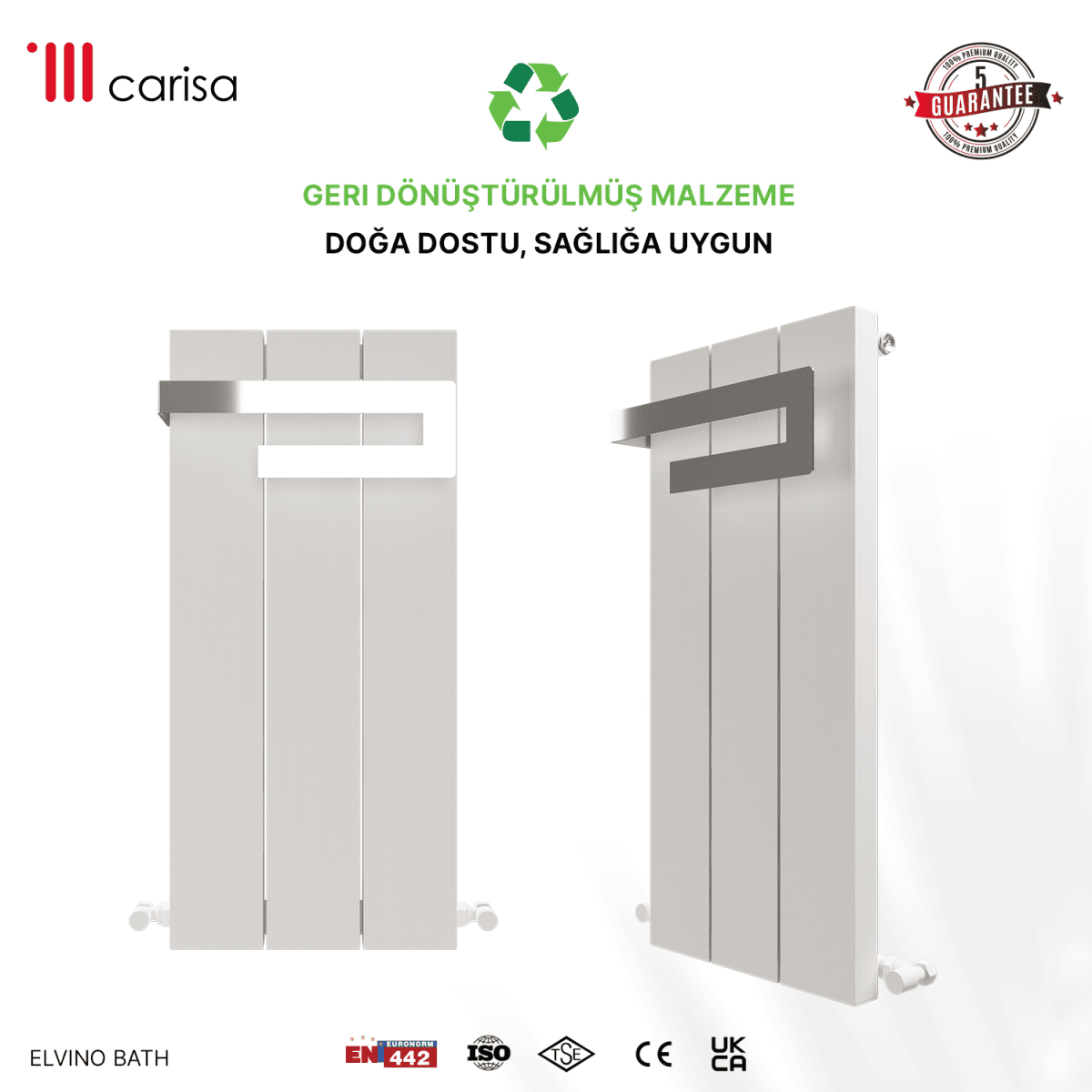 Carisa Elvino Bath Alüminyum Havlupan Modern Tasarım Beyaz - carisa