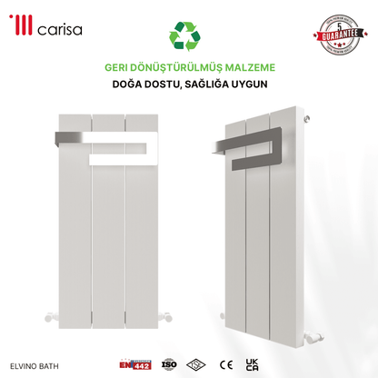 Carisa Elvino Bath Alüminyum Havlupan Modern Tasarım Beyaz - carisa