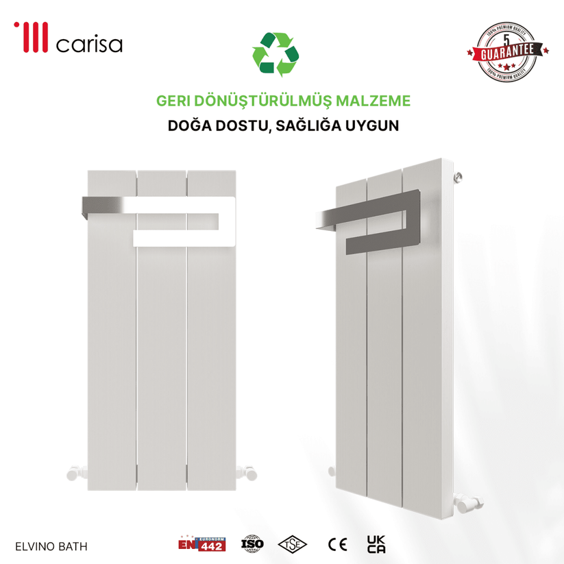 Carisa Elvino Bath Alüminyum Havlupan Modern Tasarım Beyaz - carisa