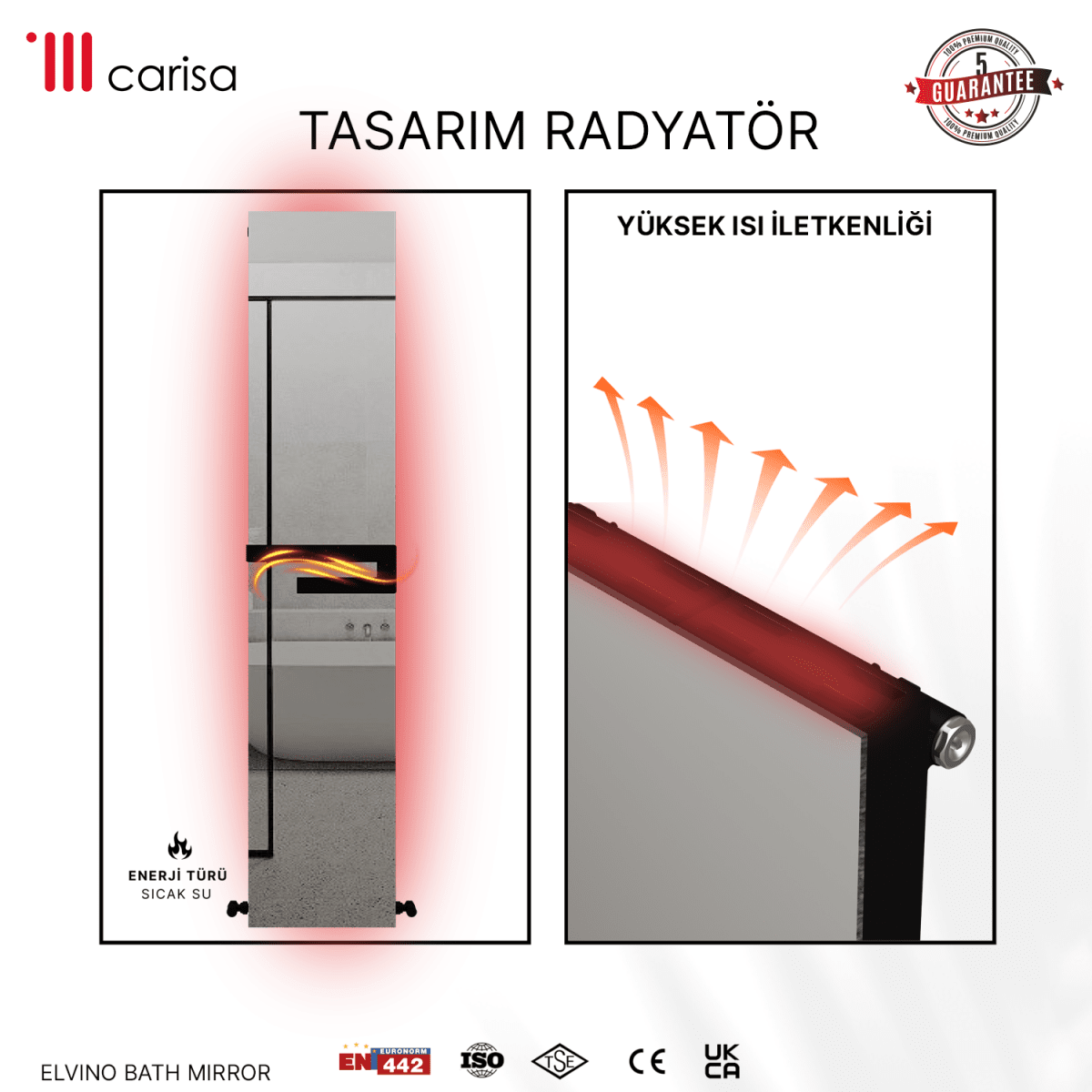 Carisa Elvino Bath Mirror Alüminyum Havlupan Modern Tasarım Siyah - carisa