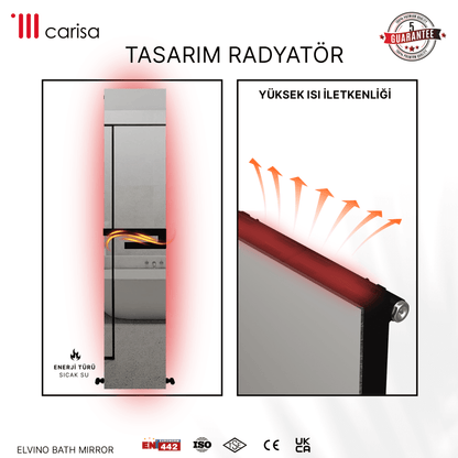 Carisa Elvino Bath Mirror Alüminyum Havlupan Modern Tasarım Siyah - carisa