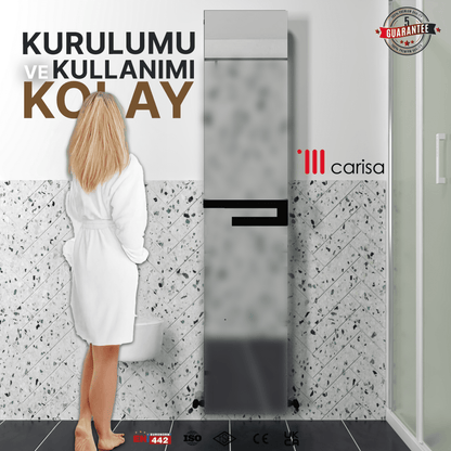 Carisa Elvino Bath Mirror Alüminyum Havlupan Modern Tasarım Siyah - carisa