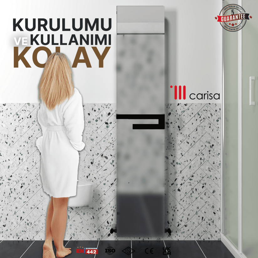 Carisa Elvino Bath Mirror Alüminyum Havlupan Modern Tasarım Siyah - carisa
