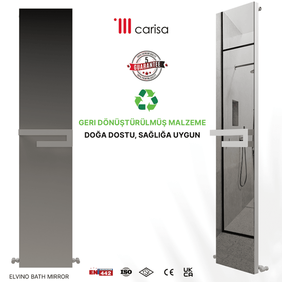 Carisa Elvino Bath Mirror Alüminyum Havlupan Modern Tasarım Beyaz - carisa