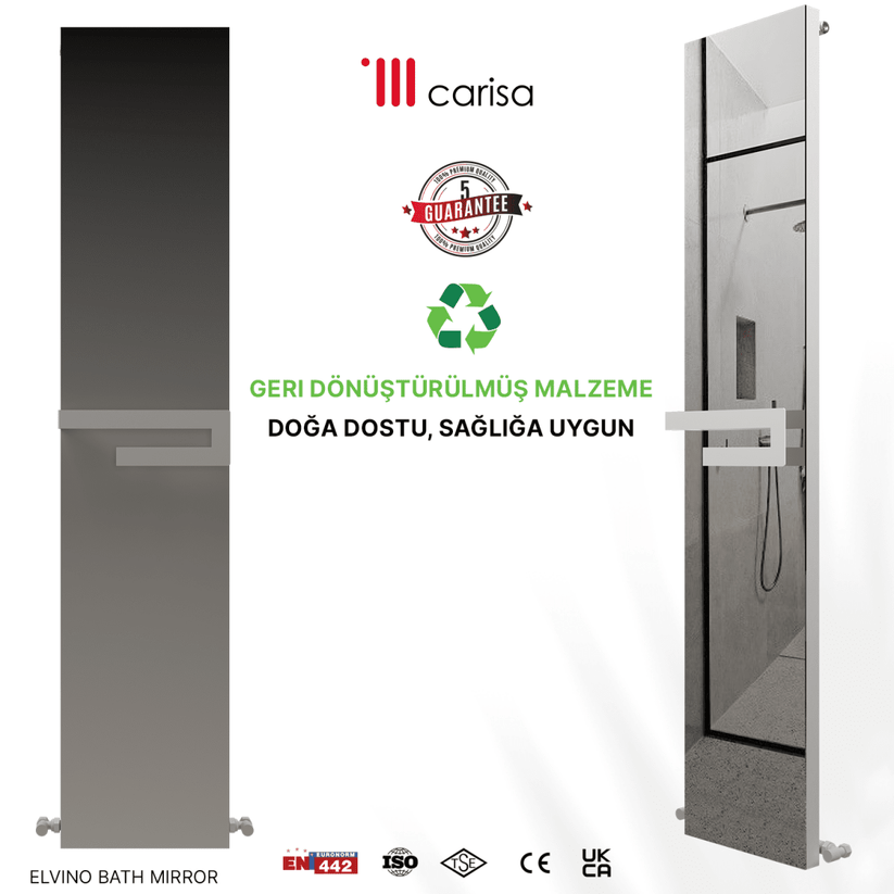 Carisa Elvino Bath Mirror Alüminyum Havlupan Modern Tasarım Beyaz - carisa