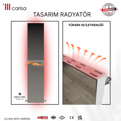 Carisa Elvino Bath Mirror Alüminyum Havlupan Modern Tasarım Beyaz - carisa