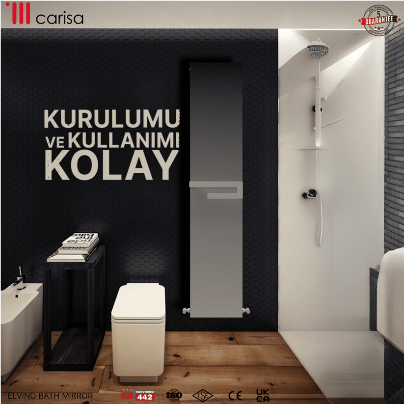 Carisa Elvino Bath Mirror Alüminyum Havlupan Modern Tasarım Beyaz - carisa