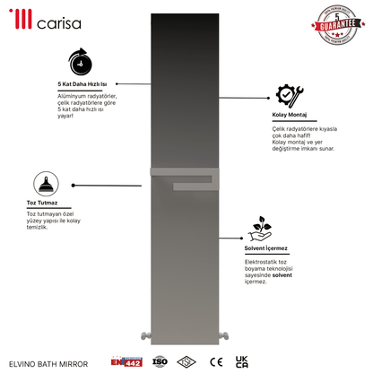 Carisa Elvino Bath Mirror Alüminyum Havlupan Modern Tasarım Beyaz - carisa