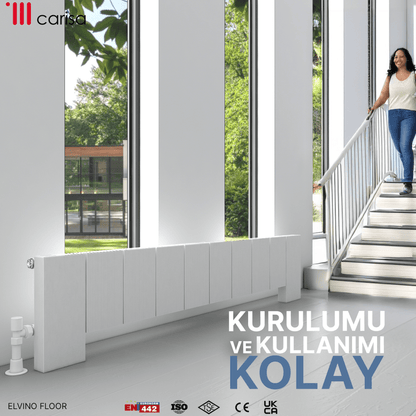 Carisa Elvino Floor Yatay Alüminyum Radyatör Modern Tasarım Beyaz - carisa