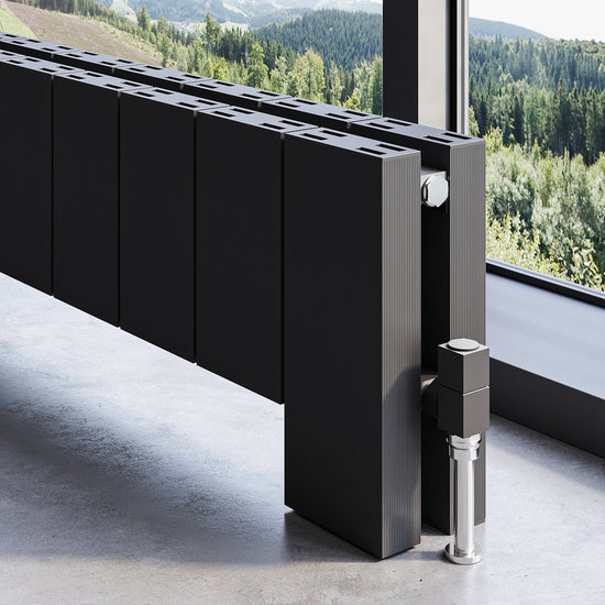 Carisa Elvino Floor Yatay Alüminyum Radyatör Modern Tasarım Siyah - carisa