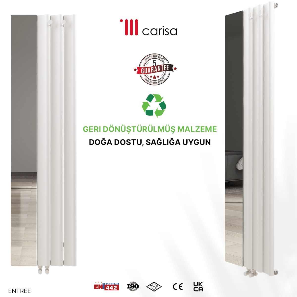 Carisa Entree Dikey Alüminyum Radyatör Modern Tasarım Beyaz - carisa