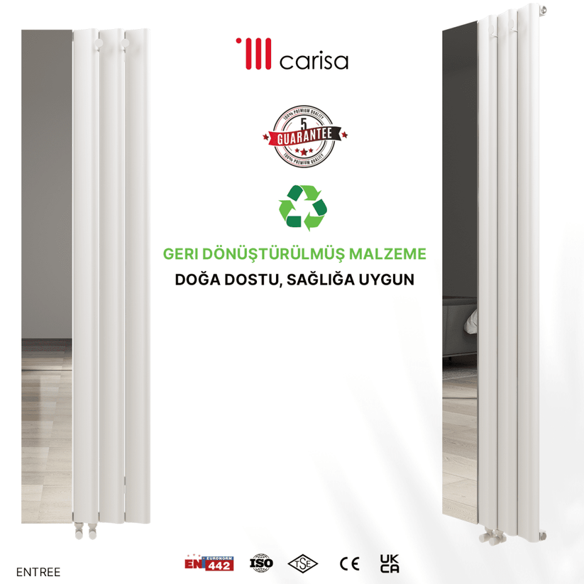 Carisa Entree Dikey Alüminyum Radyatör Modern Tasarım Beyaz - carisa
