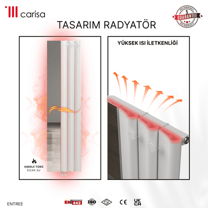 Carisa Entree Dikey Alüminyum Radyatör Modern Tasarım Beyaz - carisa
