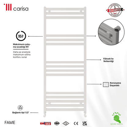 Carisa Fame Alüminyum Havlupan Beyaz Standart Bağlantı - carisa