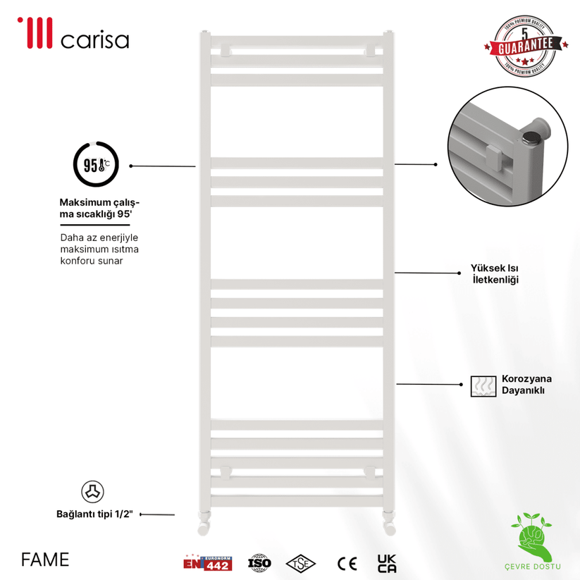 Carisa Fame Alüminyum Havlupan Beyaz Standart Bağlantı - carisa