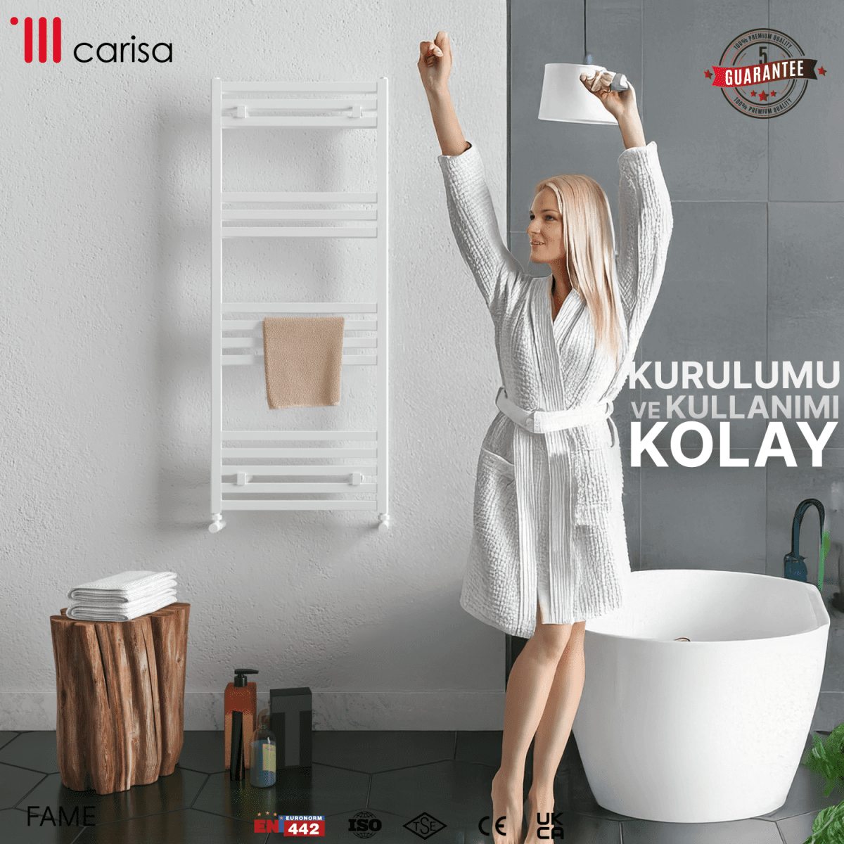 Carisa Fame Alüminyum Havlupan Beyaz Standart Bağlantı - carisa