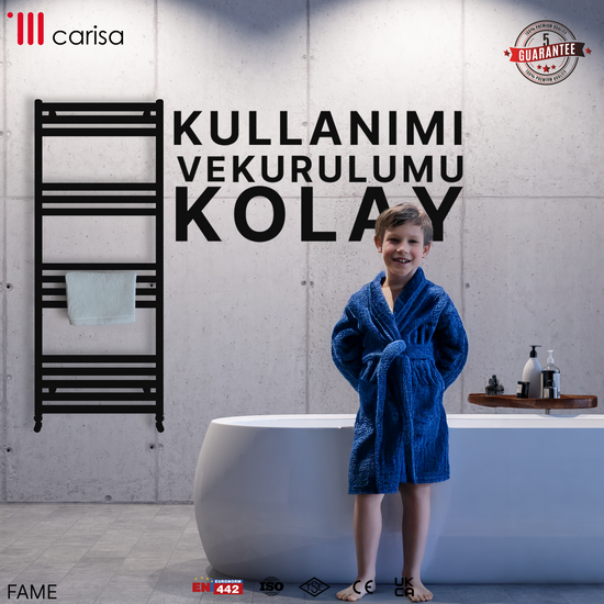 Carisa Fame Alüminyum Havlupan Siyah Standart Bağlantı