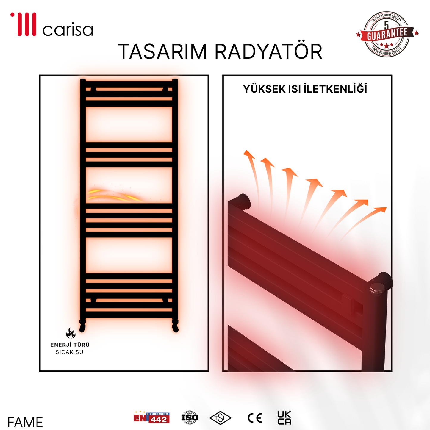 Carisa Fame Alüminyum Havlupan Siyah Standart Bağlantı ürün görseli