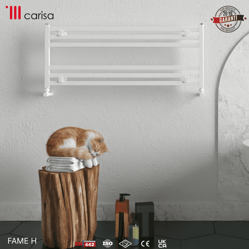 Carisa Fame H Alüminyum Havlupan Modern Tasarım Brushed Beyaz - carisa