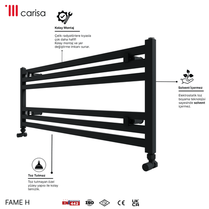 Carisa Fame H Alüminyum Havlupan Modern Tasarım Siyah - carisa