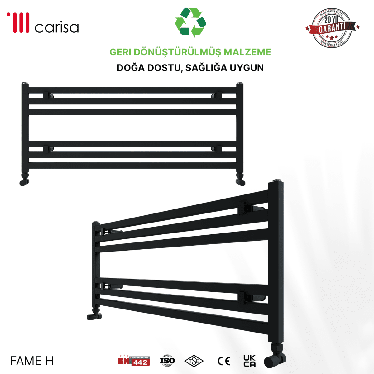 Carisa Fame H Alüminyum Havlupan Modern Tasarım Siyah - carisa