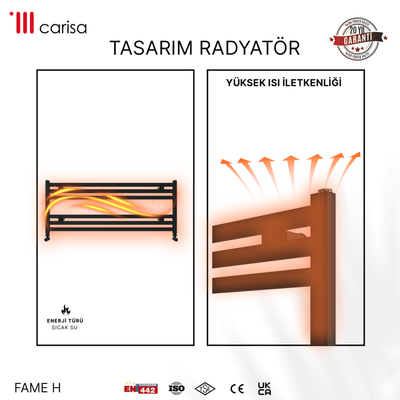 Carisa Fame H Alüminyum Havlupan Modern Tasarım Siyah - carisa