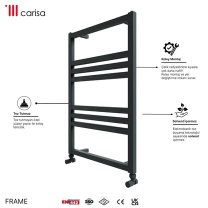 Carisa Frame Alüminyum Havlupan Modern Tasarım Siyah - carisa
