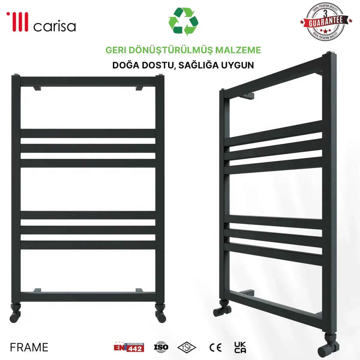 Carisa Frame Alüminyum Havlupan Modern Tasarım Siyah - carisa