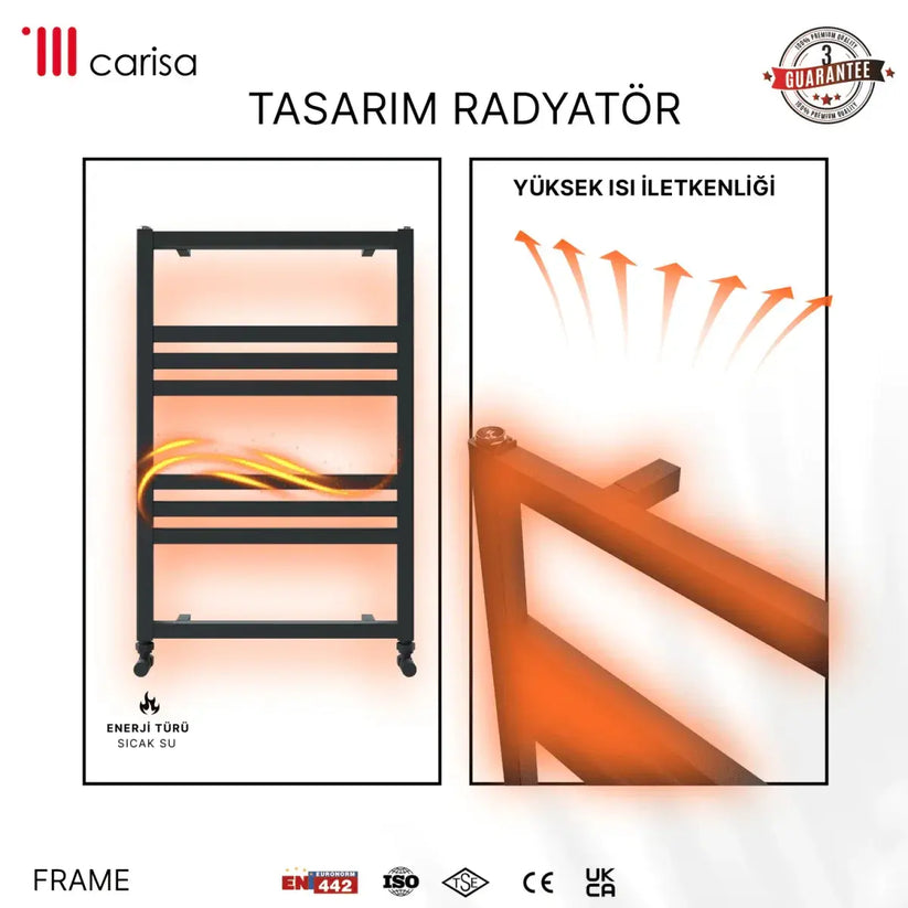 Carisa Frame Alüminyum Havlupan Modern Tasarım Siyah - carisa