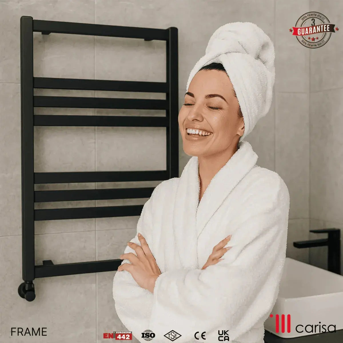 Carisa Frame Alüminyum Havlupan Modern Tasarım Siyah - carisa