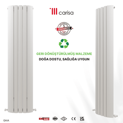 Carisa Gaia Dikey Alüminyum Radyatör Modern Tasarım Beyaz - carisa