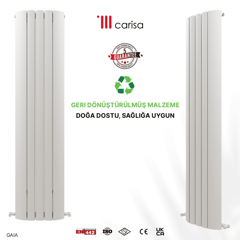 Carisa Gaia Dikey Alüminyum Radyatör Modern Tasarım Beyaz - carisa
