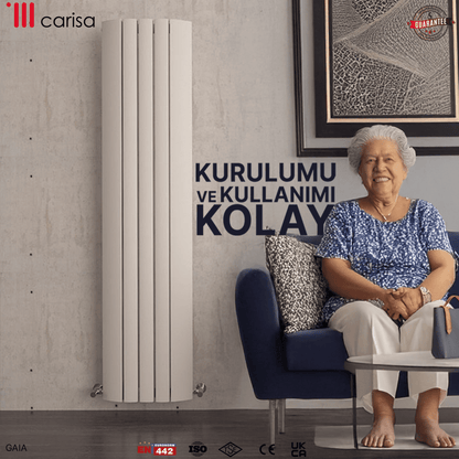 Carisa Gaia Dikey Alüminyum Radyatör Modern Tasarım Beyaz - carisa