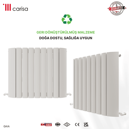 Carisa Gaia Yatay Alüminyum Radyatör Modern Tasarım Beyaz - carisa