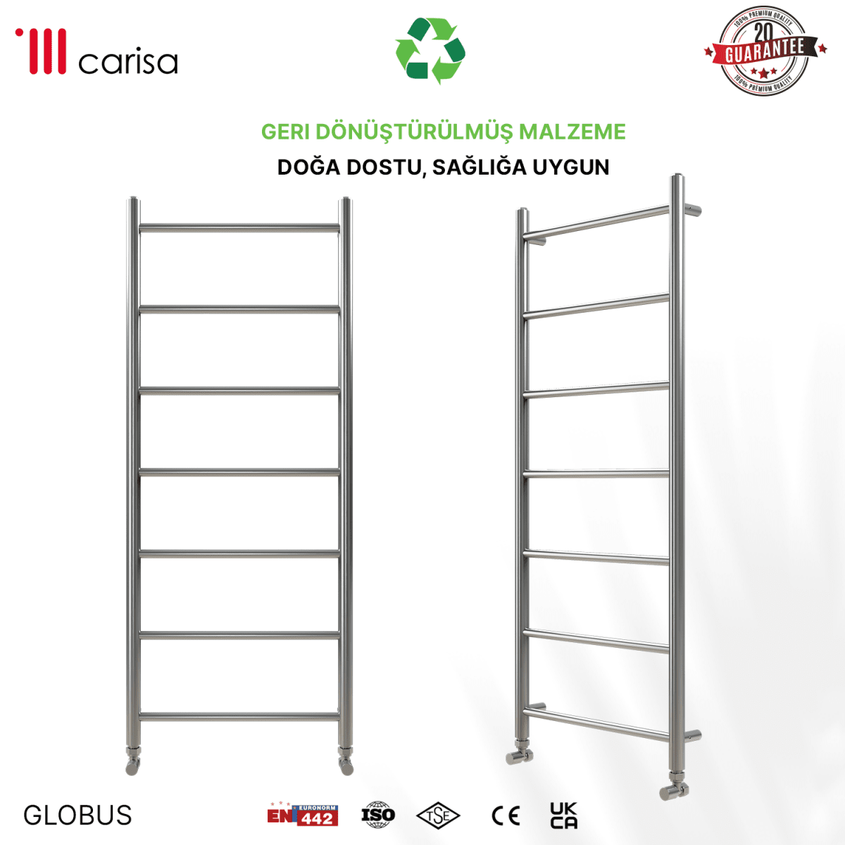 Carisa Globus Paslanmaz Çelik Havlupan Modern Tasarım Satine - carisa
