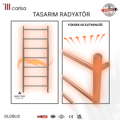 Carisa Globus Paslanmaz Çelik Havlupan Modern Tasarım Satine - carisa