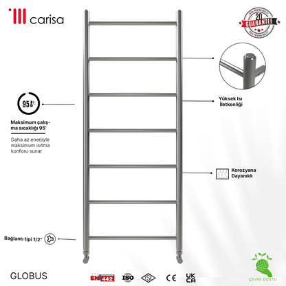 Carisa Globus Paslanmaz Çelik Havlupan Modern Tasarım Satine - carisa