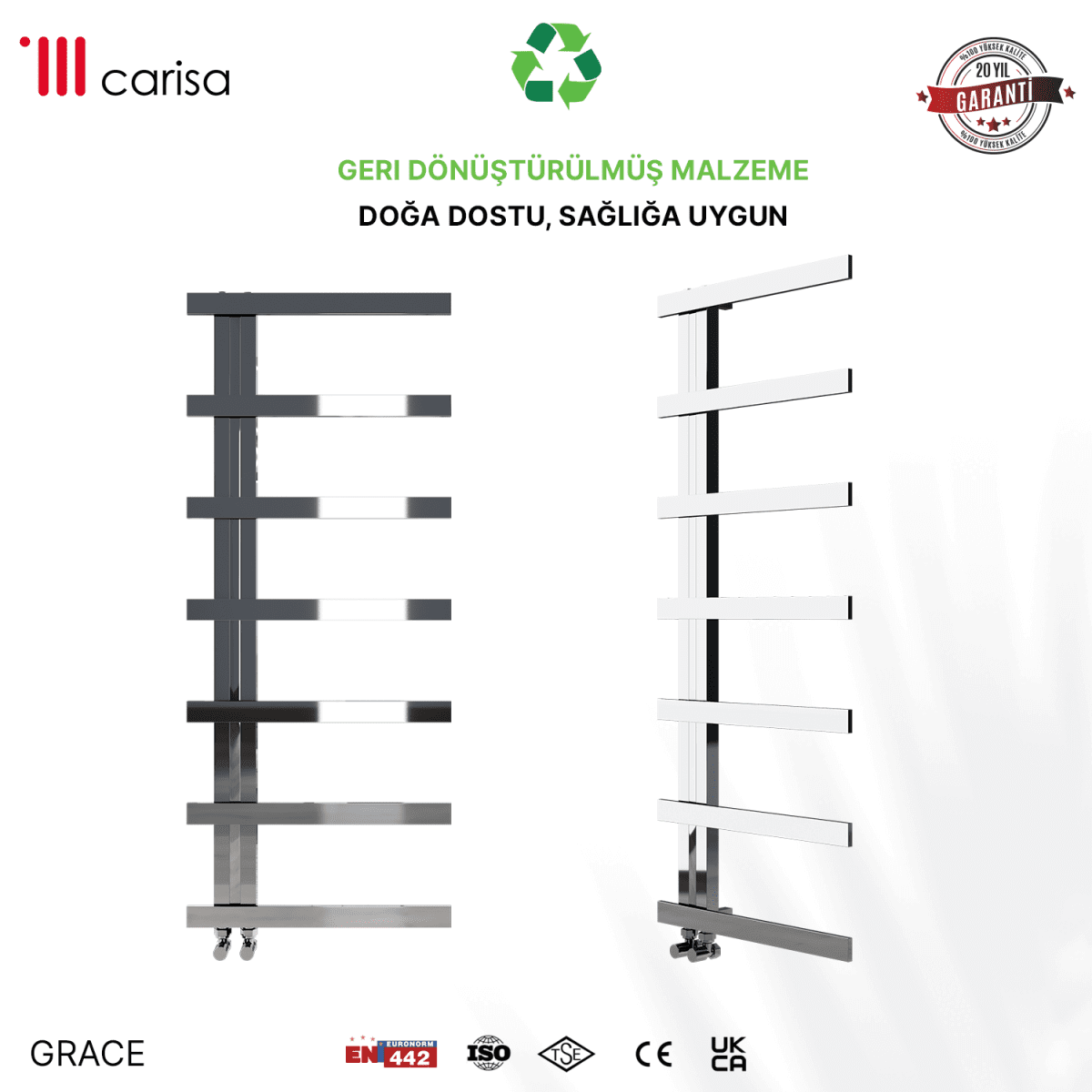 Carisa Grace Paslanmaz Çelik Havlupan Modern Tasarım Ayna Polisaj - carisa