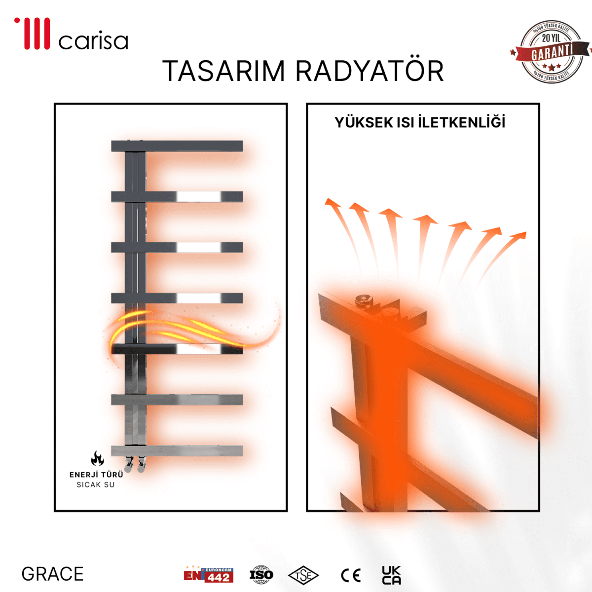 Carisa Grace Paslanmaz Çelik Havlupan Modern Tasarım Ayna Polisaj - carisa