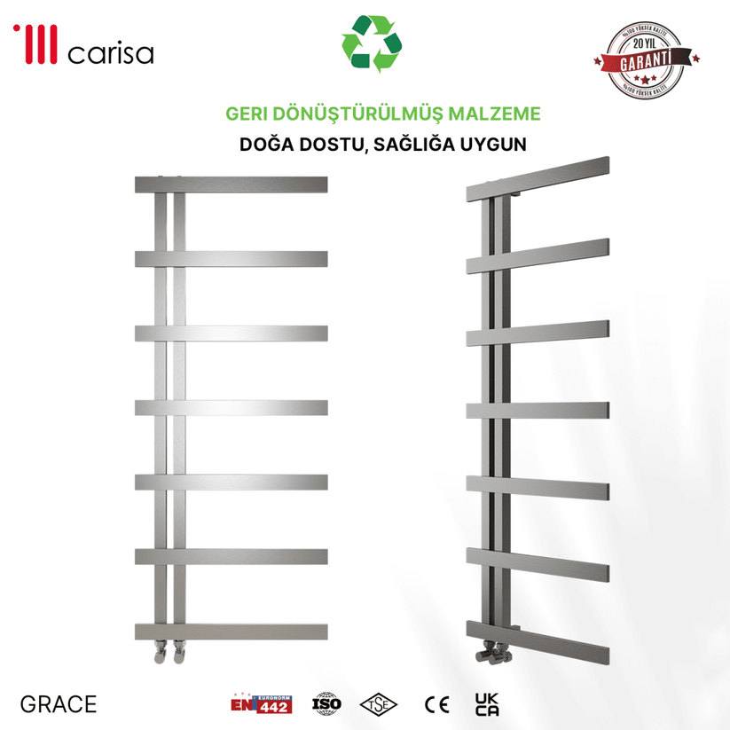 Carisa Grace Paslanmaz Çelik Havlupan Modern Tasarım Satine - carisa