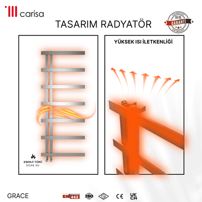 Carisa Grace Paslanmaz Çelik Havlupan Modern Tasarım Satine - carisa