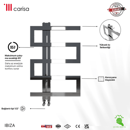 Carisa Ibiza Paslanmaz Çelik Havlupan Modern Tasarım Ayna Polisaj - carisa