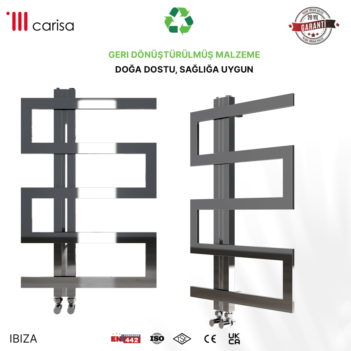 Carisa Ibiza Paslanmaz Çelik Havlupan Modern Tasarım Ayna Polisaj - carisa