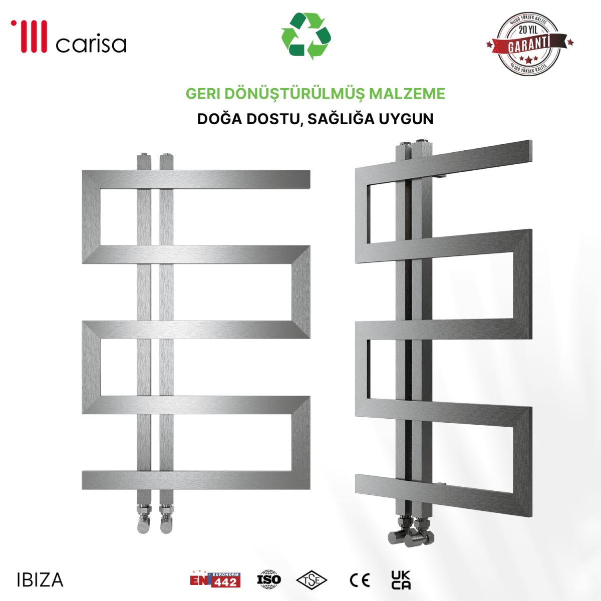 Carisa Ibiza Paslanmaz Çelik Havlupan Modern Tasarım Satine - carisa