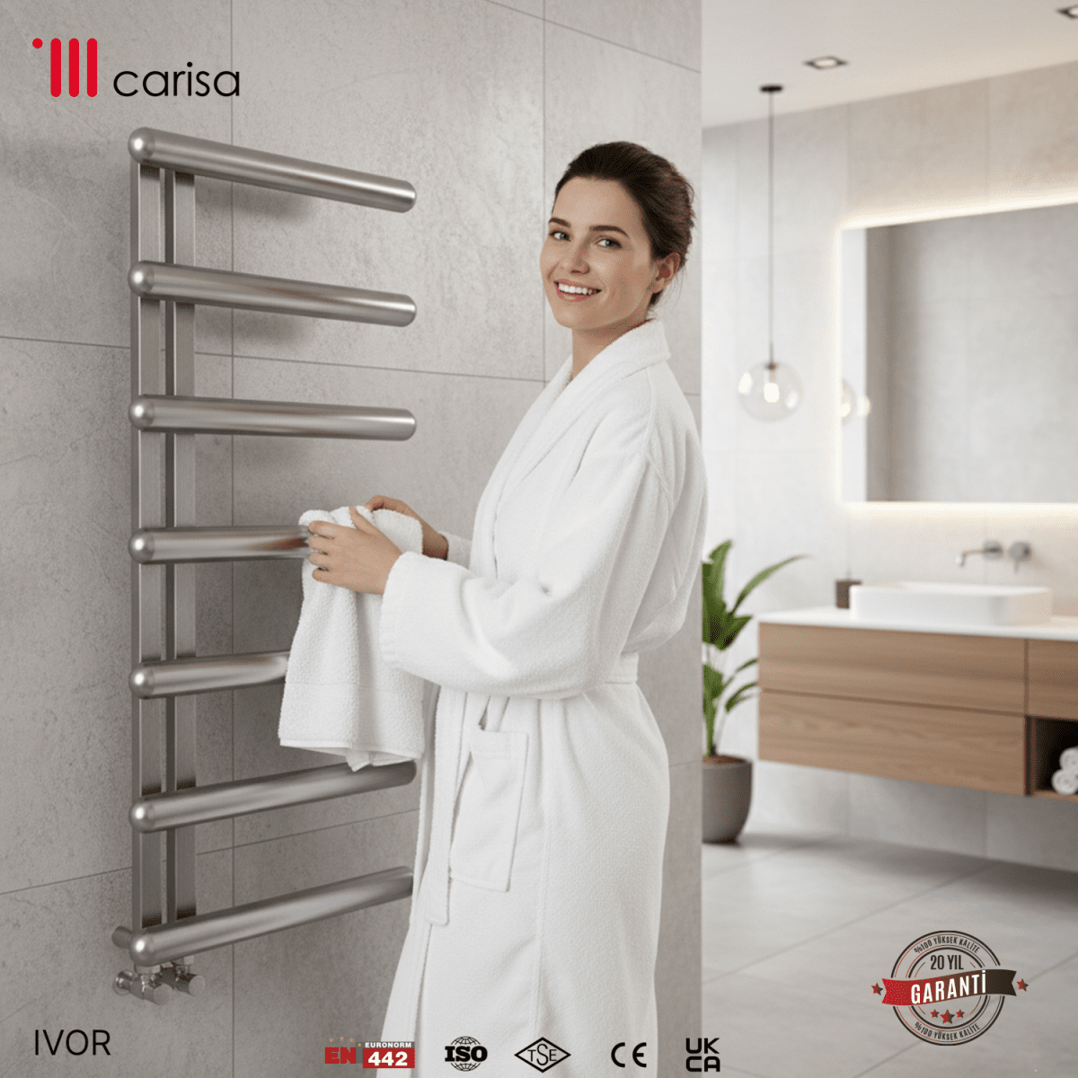 Carisa Ivor Paslanmaz Çelik Havlupan Modern Tasarım Satine - carisa