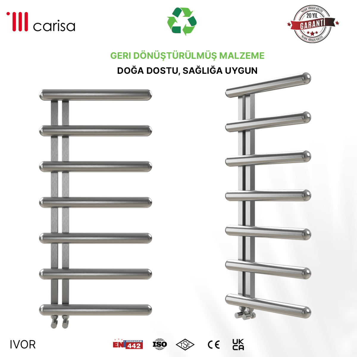 Carisa Ivor Paslanmaz Çelik Havlupan Modern Tasarım Satine - carisa