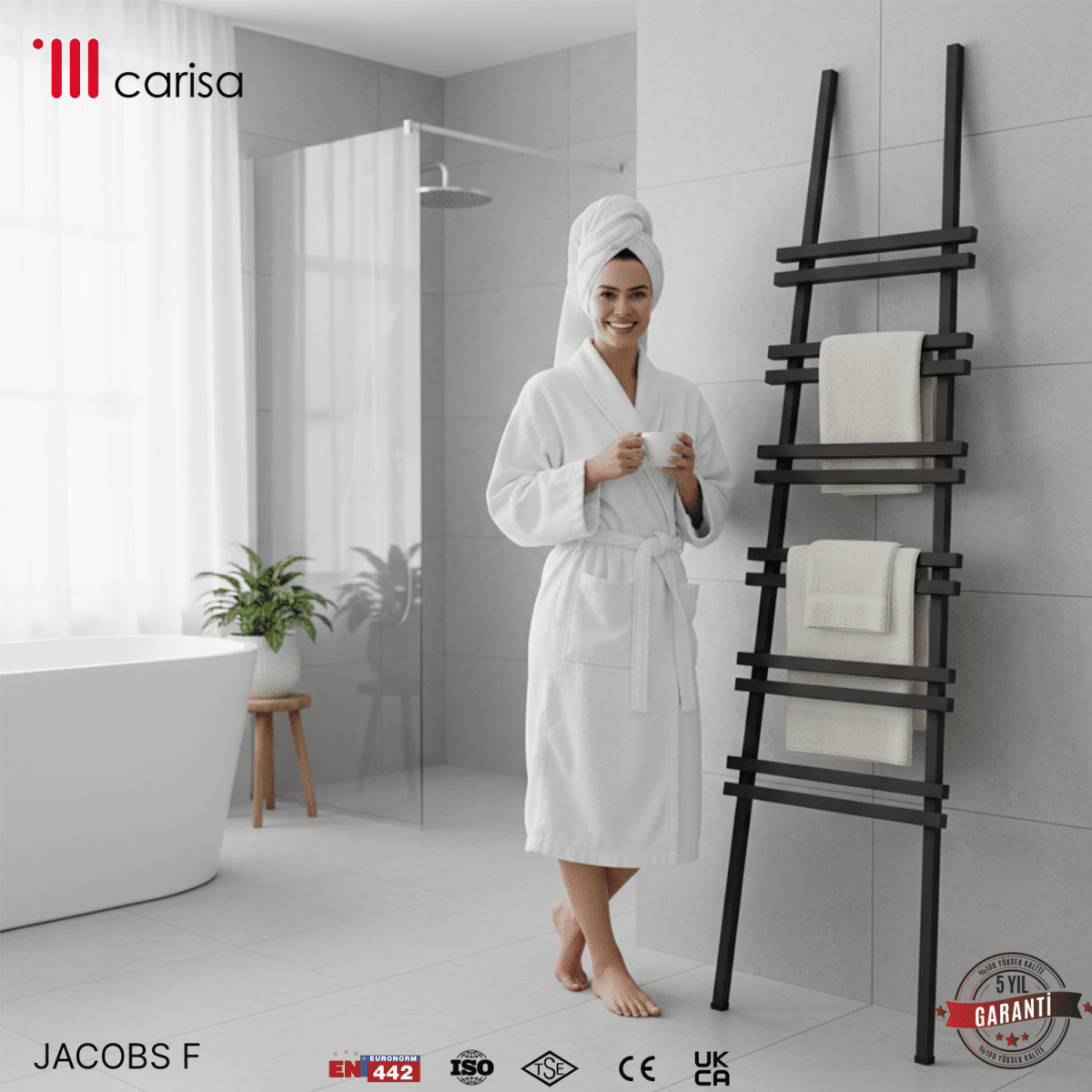 Carisa Jacobs F Alüminyum Havlupan Modern Tasarım Siyah - carisa